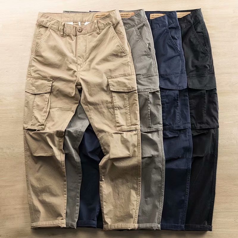 Pantalon de travail coréen pour homme, coupe droite et ample, style décontracté, idéal pour l'été et les travaux de longue durée._voghion.com