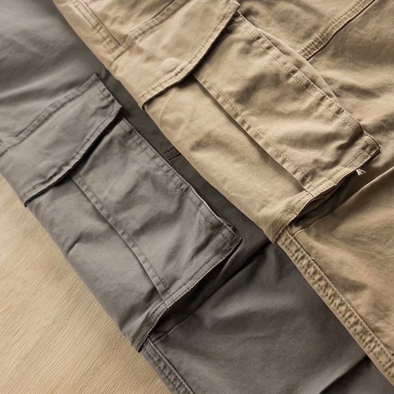 Pantalon de travail coréen pour homme, coupe droite et ample, style décontracté, idéal pour l'été et les travaux de longue durée._voghion.com