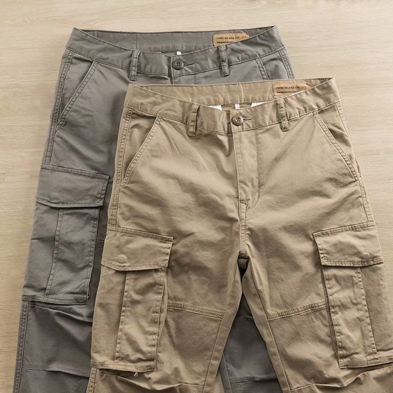 Pantalon de travail coréen pour homme, coupe droite et ample, style décontracté, idéal pour l'été et les travaux de longue durée._voghion.com