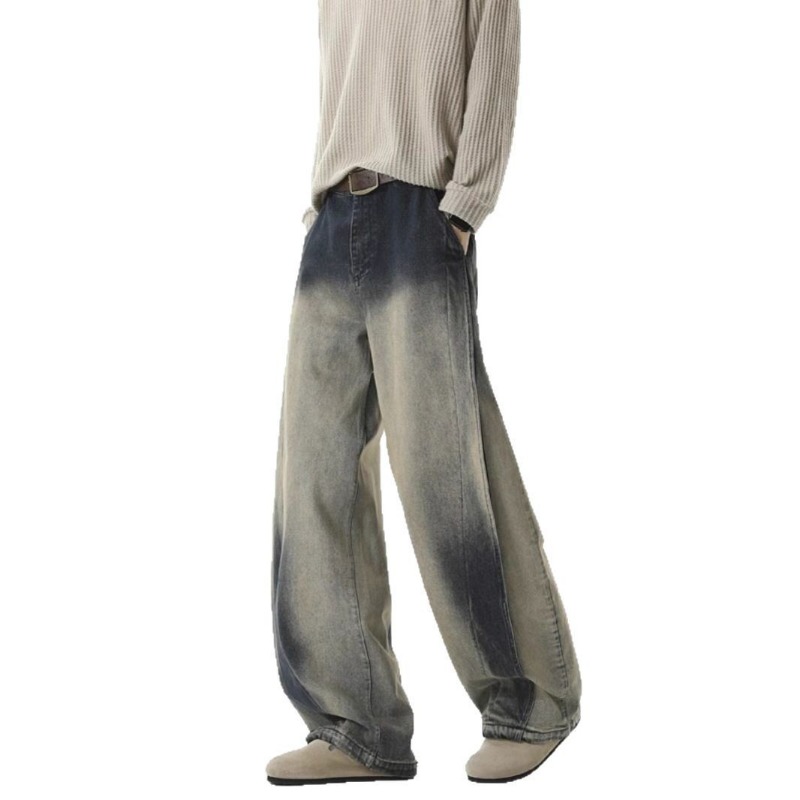 Trendige Marken-Straight-Jeans für Herren, robuste Hose, neue Frühjahr- und Herbstkollektion 2026, hochwertige Jeans im Used-Look, lässige Vintage-Optik_voghion.com