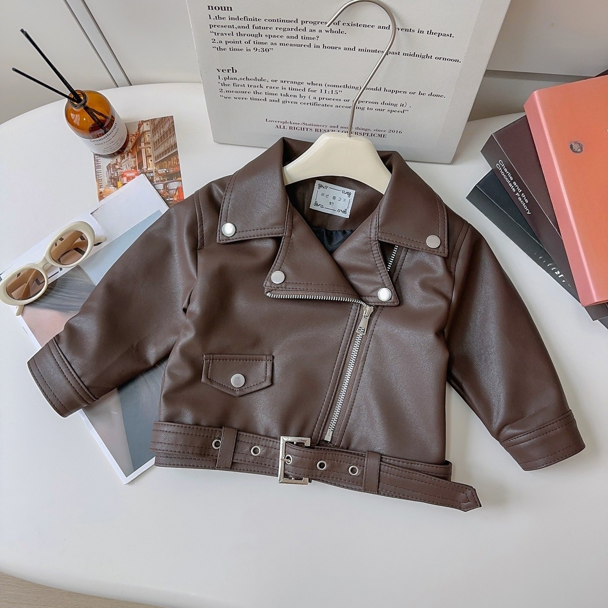 Mädchen Lederjacke Frühling Herbst Bikerjacke_voghion.com