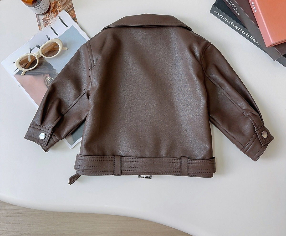 Mädchen Lederjacke Frühling Herbst Bikerjacke_voghion.com