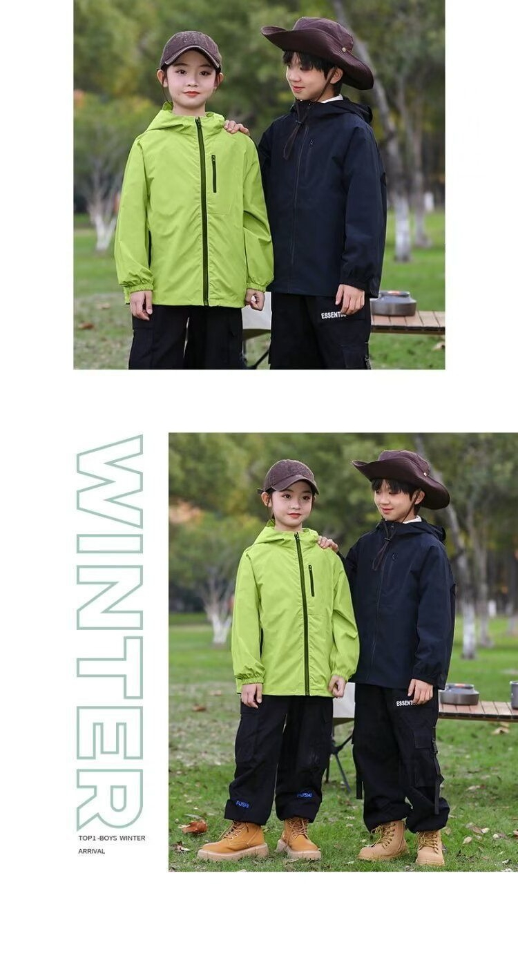 Children's Boys Thin Hooded Jacket Spring And Autumn Loose Versatile Solid Color Coat_voghion.com