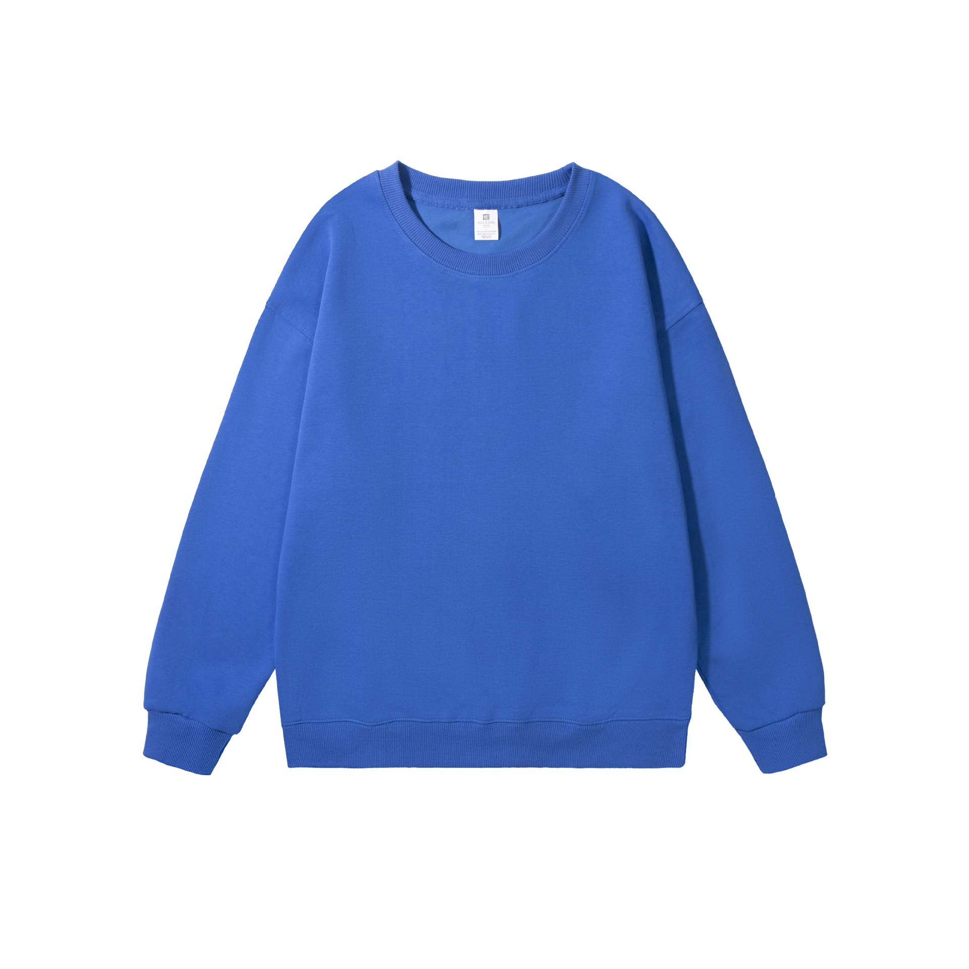 Europäischer und amerikanischer, schwerer, lockerer, einfarbiger Herren-Pullover mit Rundhalsausschnitt aus Baumwollmischgewebe, doppelseitig, koreanischer Damen-Stil, lässig, langärmelig, Paar-Look_voghion.com