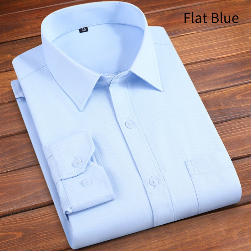 Camicia bianca uomo maniche lunghe cotone stile business casual_voghion.com
