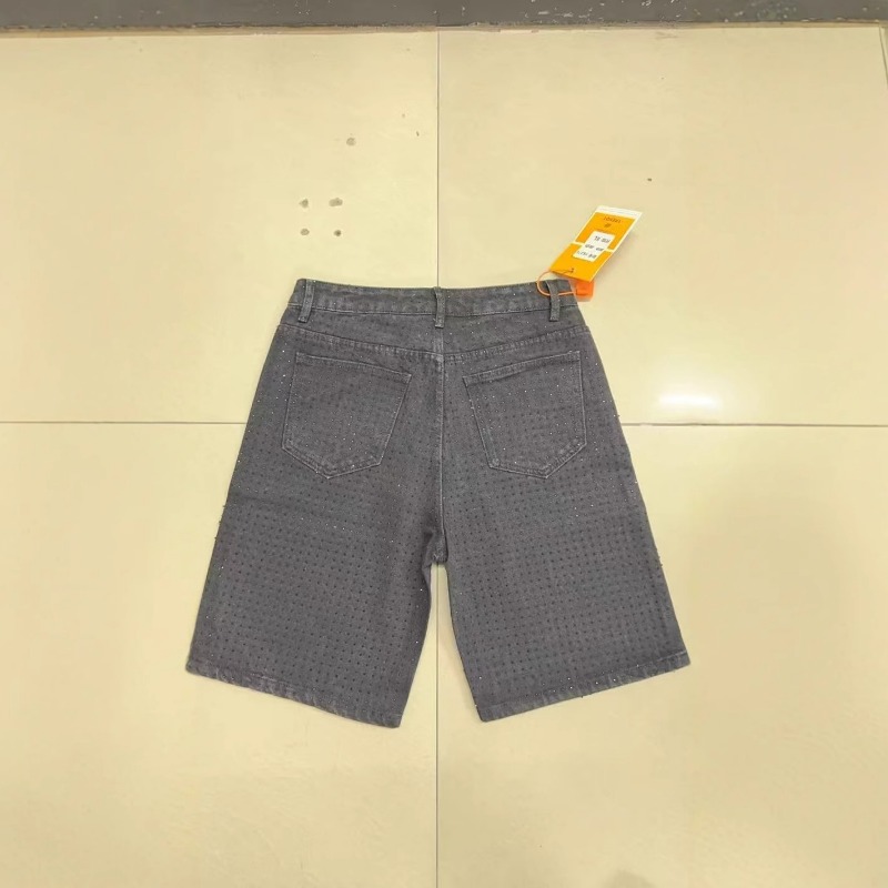Herren Jeansshorts Im Vintage Look Mit Strasssteinen_voghion.com
