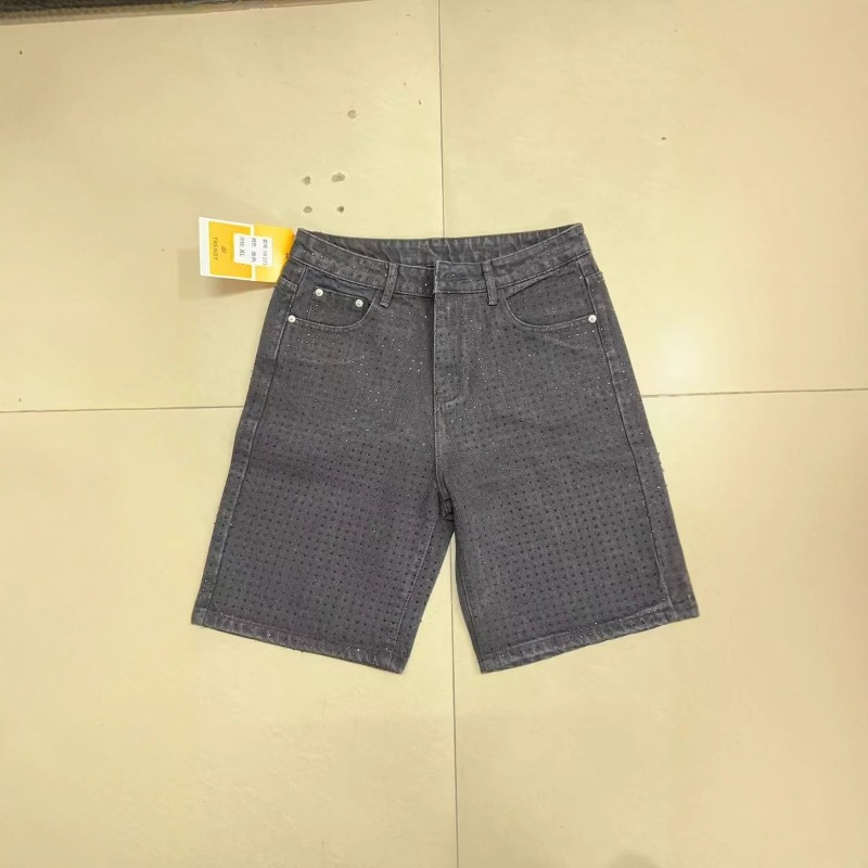 Herren Jeansshorts Im Vintage Look Mit Strasssteinen_voghion.com