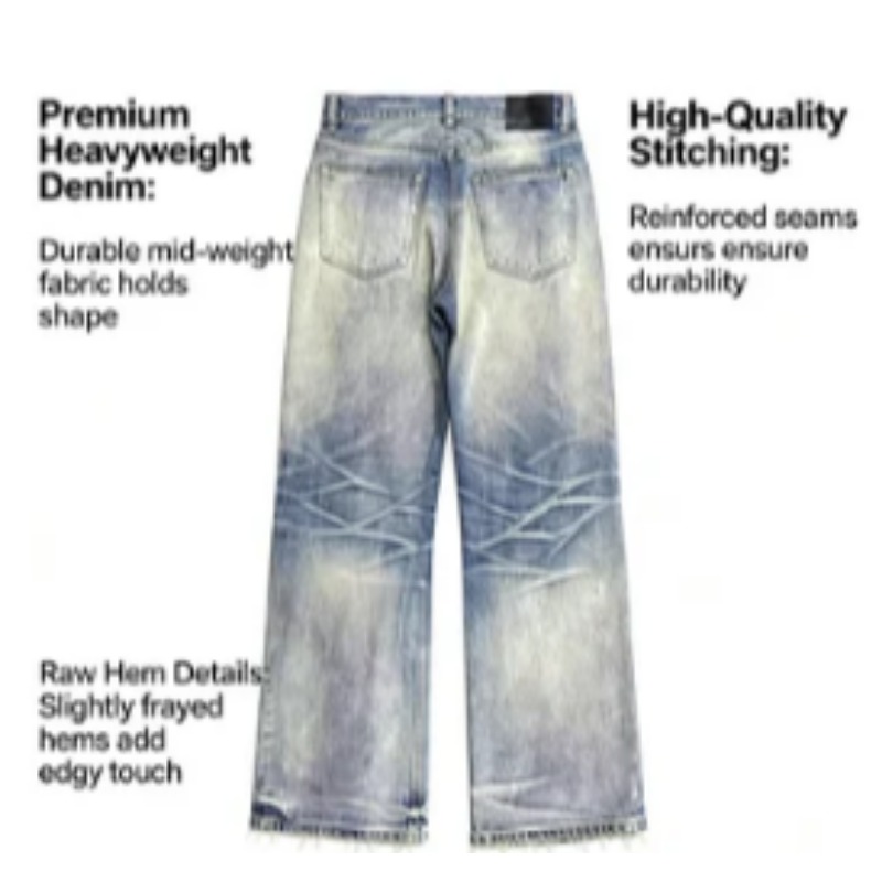 Jeans uomo in denim blu lavato taglio comodo e dritto_voghion.com