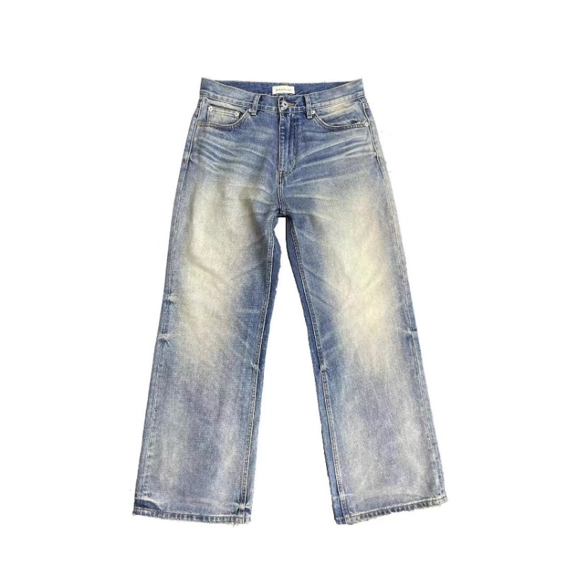 Jeans uomo in denim blu lavato taglio comodo e dritto_voghion.com