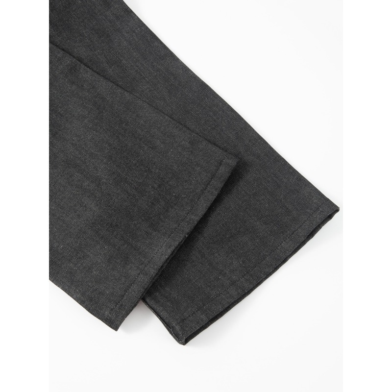Vintage Raw Denim Jeans, schwarz gewaschen, 13oz Selvedge, 2026 - Passform 646, Micro Flare, klassische schwere Denimhose für Herren_voghion.com