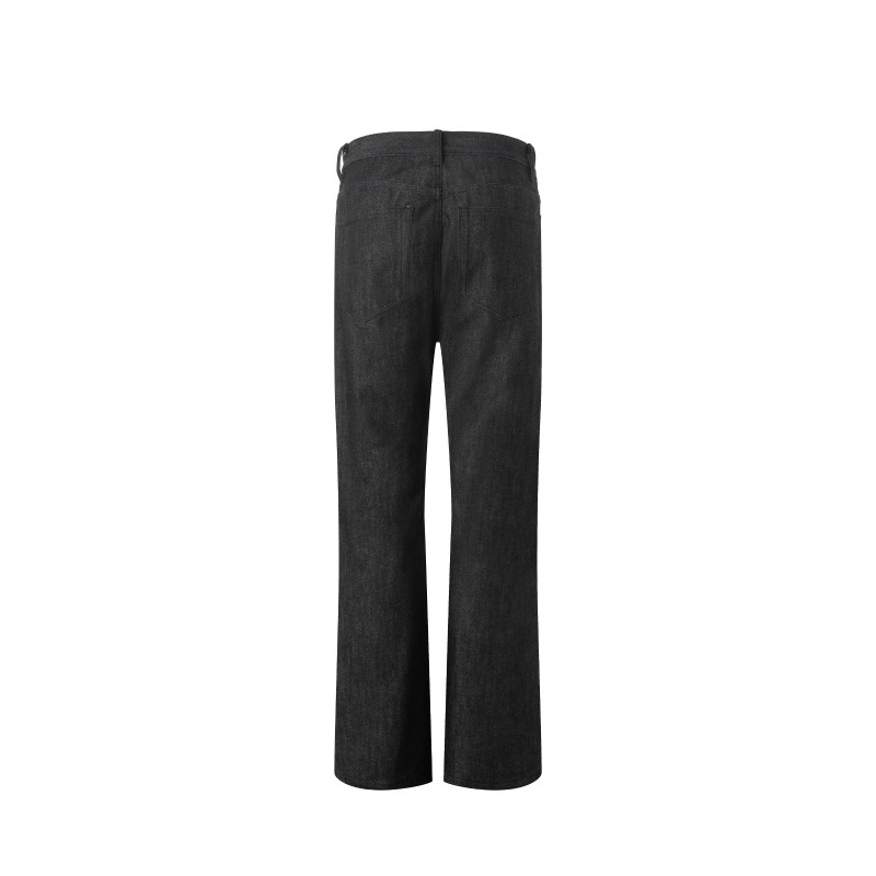 Vintage Raw Denim Jeans, schwarz gewaschen, 13oz Selvedge, 2026 - Passform 646, Micro Flare, klassische schwere Denimhose für Herren_voghion.com