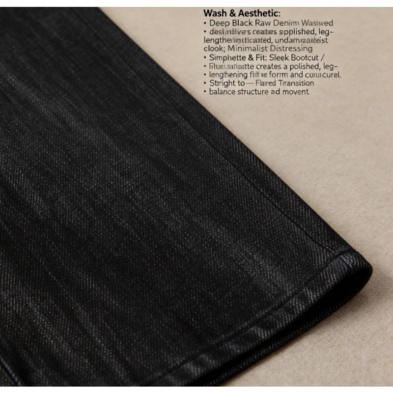 Vintage Raw Denim Jeans, schwarz gewaschen, 13oz Selvedge, 2026 - Passform 646, Micro Flare, klassische schwere Denimhose für Herren_voghion.com