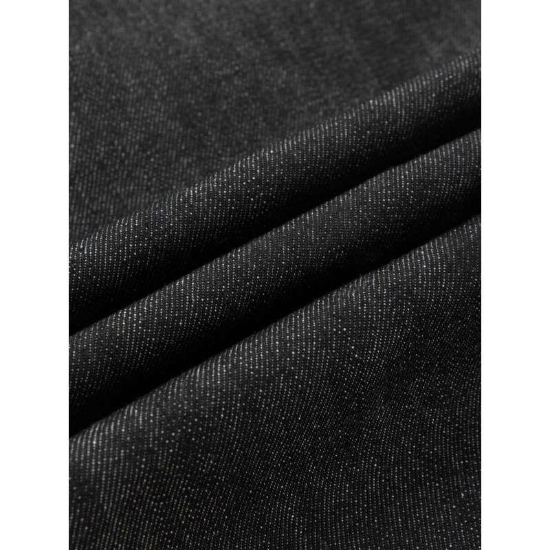 Vintage Raw Denim Jeans, schwarz gewaschen, 13oz Selvedge, 2026 - Passform 646, Micro Flare, klassische schwere Denimhose für Herren_voghion.com