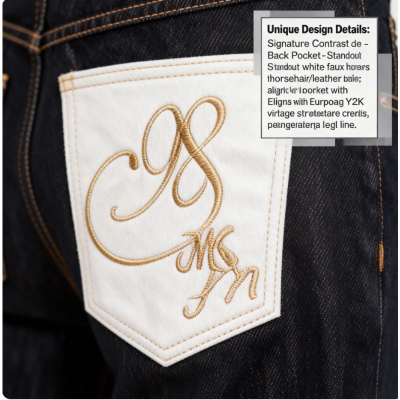 MKSN Men's Non-Fading Raw Denim Jeans Cleanfit Straight Fit Pants With Faux Horsehair Back Pocket Design Slimming Trousers_mkmklike.com