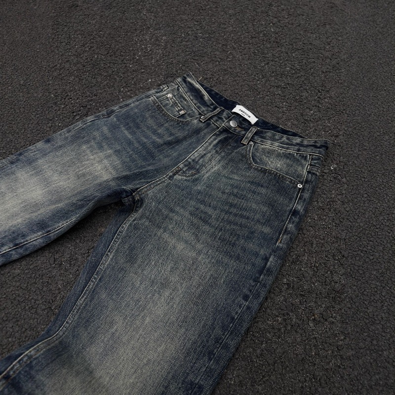 Vaqueros bootcut hombre efecto desgastado corte relaxed slim_voghion.com
