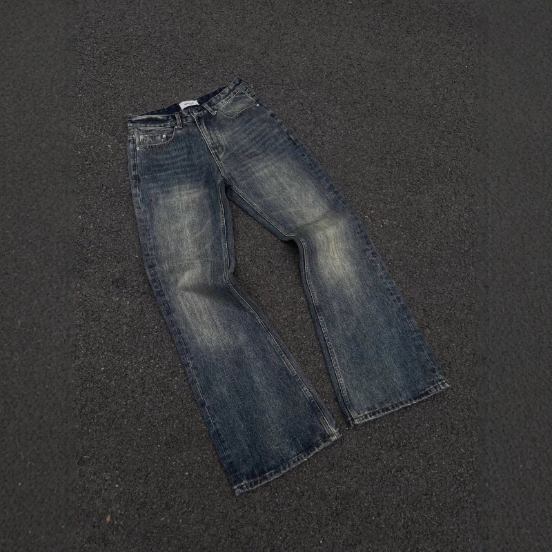 Vaqueros bootcut hombre efecto desgastado corte relaxed slim_voghion.com