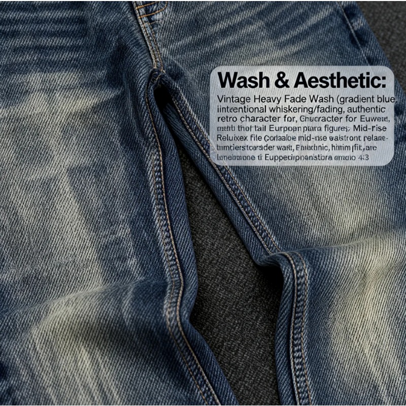 Pantalones vaqueros de mezclilla acampanados y ajustados con lavado a la puesta de sol estilo Okayama Bamboo para hombre, modelo 2026._voghion.com