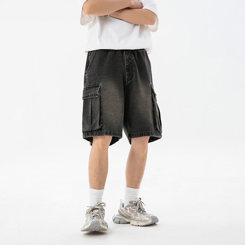Bermudas vaqueras de hombre con bolsillos laterales estilo casual_voghion.com