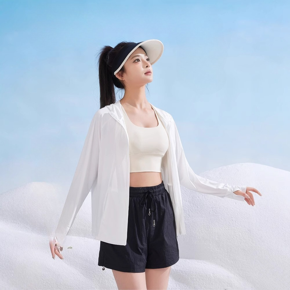 Large Size Loose Ice Silk Sunscreen Clothing, Women's Jacket Hooded, Light And Breathable In Summer, Large Version Of UV Protection Sunscreen Clothing_ecoleips.com