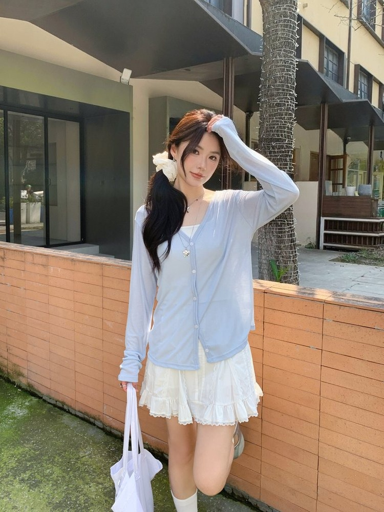 Cardigan Women's 2026 Spring And Summer Sunscreen Jacket Thin Long Sleeve Top_ecoleips.com