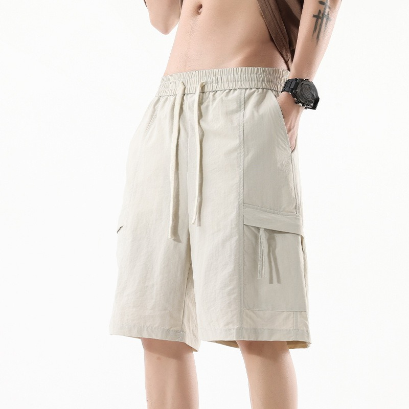 Men's Summer New Tooling Shorts, Ice Silk Cool Casual Straight-drying Pants_voghion.com