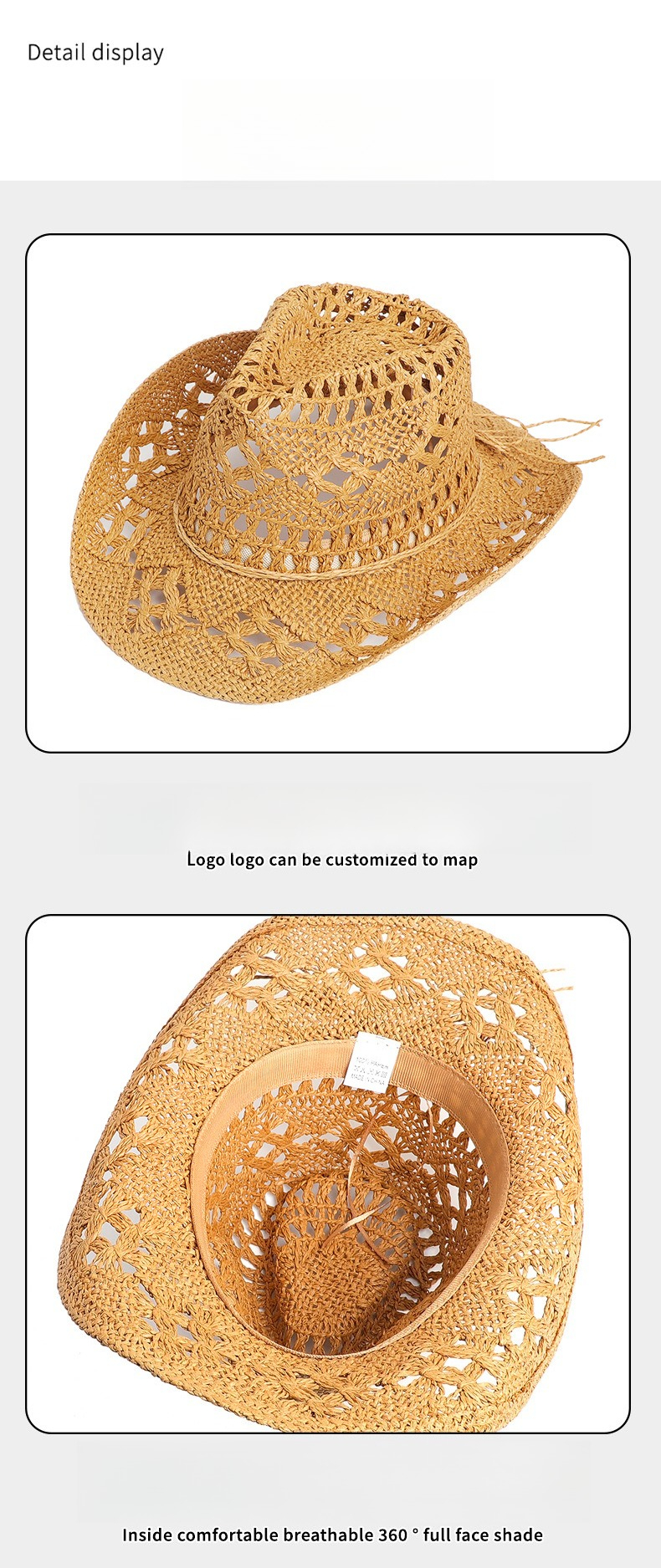 Dam cowboyhatt i halm med brett brätte för sommar och strand_voghion.com