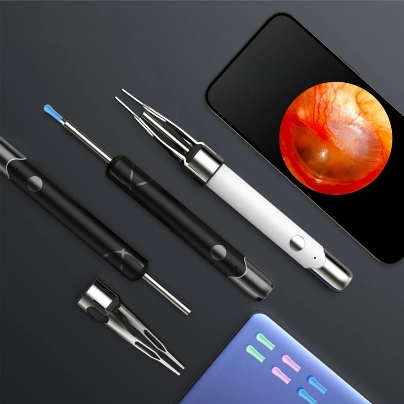 Rechargeable Wireless Ear Wax Removal Kit 5MP Camera Ear Cleaner Check Camera And Ear Spoon Set For Canal Cleaning_voghion.com