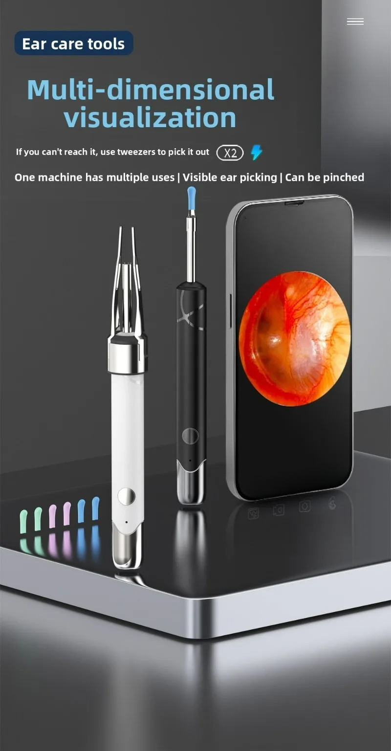 Rechargeable Wireless Ear Wax Removal Tool With 5mp Camera Set_voghion.com