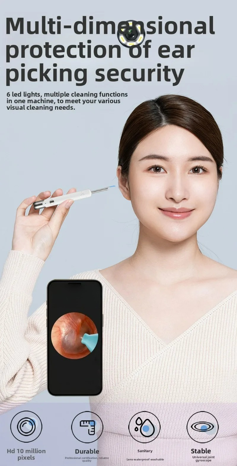 Rechargeable Wireless Ear Wax Removal Tool With 5mp Camera Set_voghion.com
