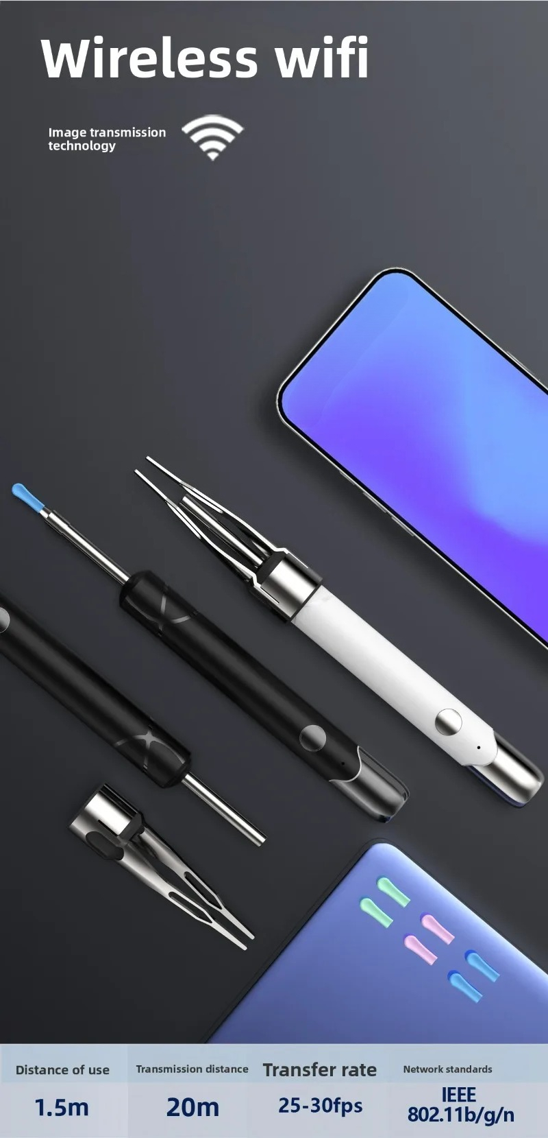 Rechargeable Wireless Ear Wax Removal Tool With 5mp Camera Set_voghion.com