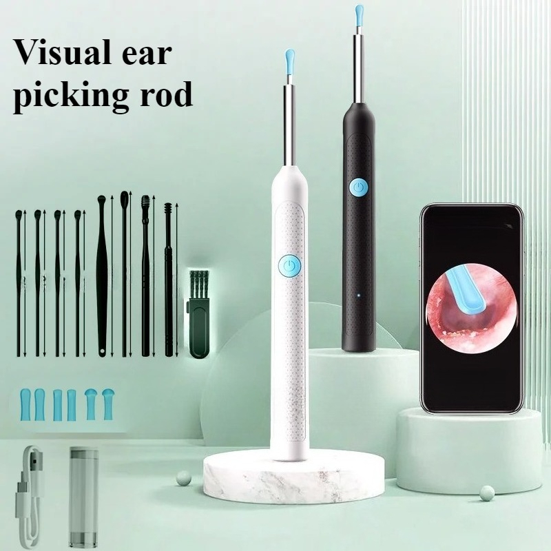 Bastoncini auricolari intelligenti con visione visiva, otoscopio, endoscopio, strumento per la rimozione del cerume, mini fotocamera per la cura della salute delle orecchie_voghion.com