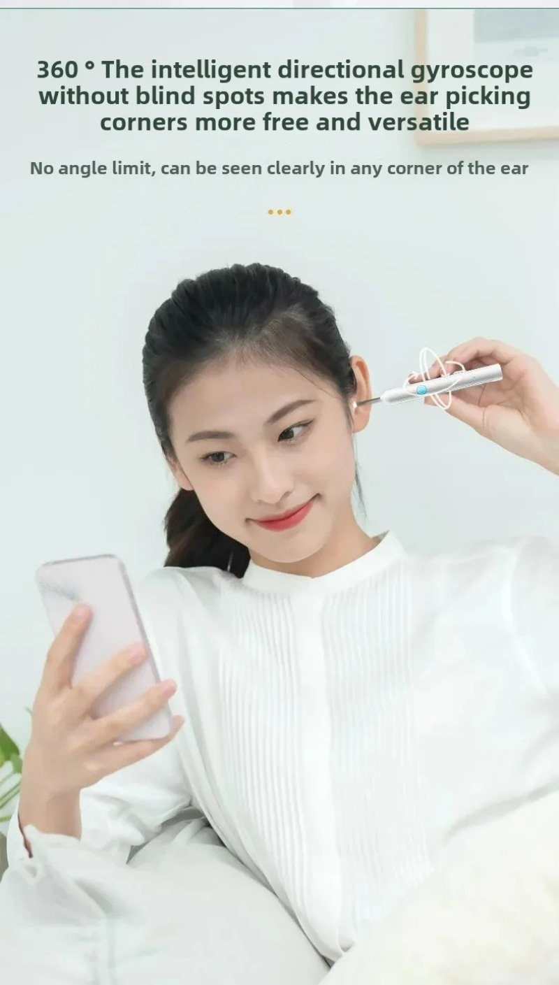 Smart Visual Ear Otoscope With Mini Camera For Ear Wax Removal_voghion.com