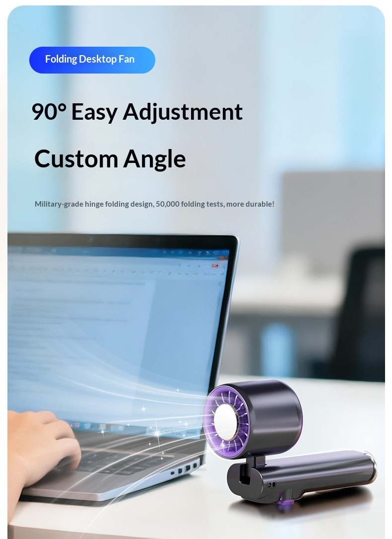 Handheld Turbo Fan With Ice Cooling Portable Rechargeable Desk_voghion.com