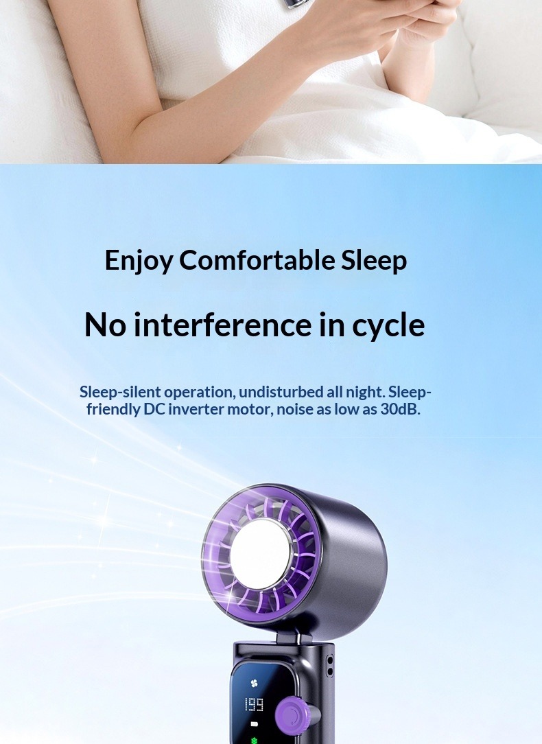 Handheld Turbo Fan With Ice Cooling Portable Rechargeable Desk_voghion.com