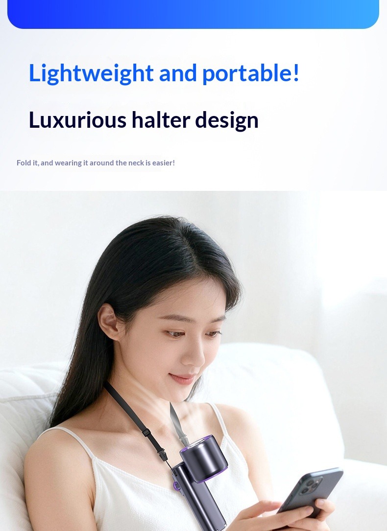 Handheld Turbo Fan With Ice Cooling Portable Rechargeable Desk_voghion.com