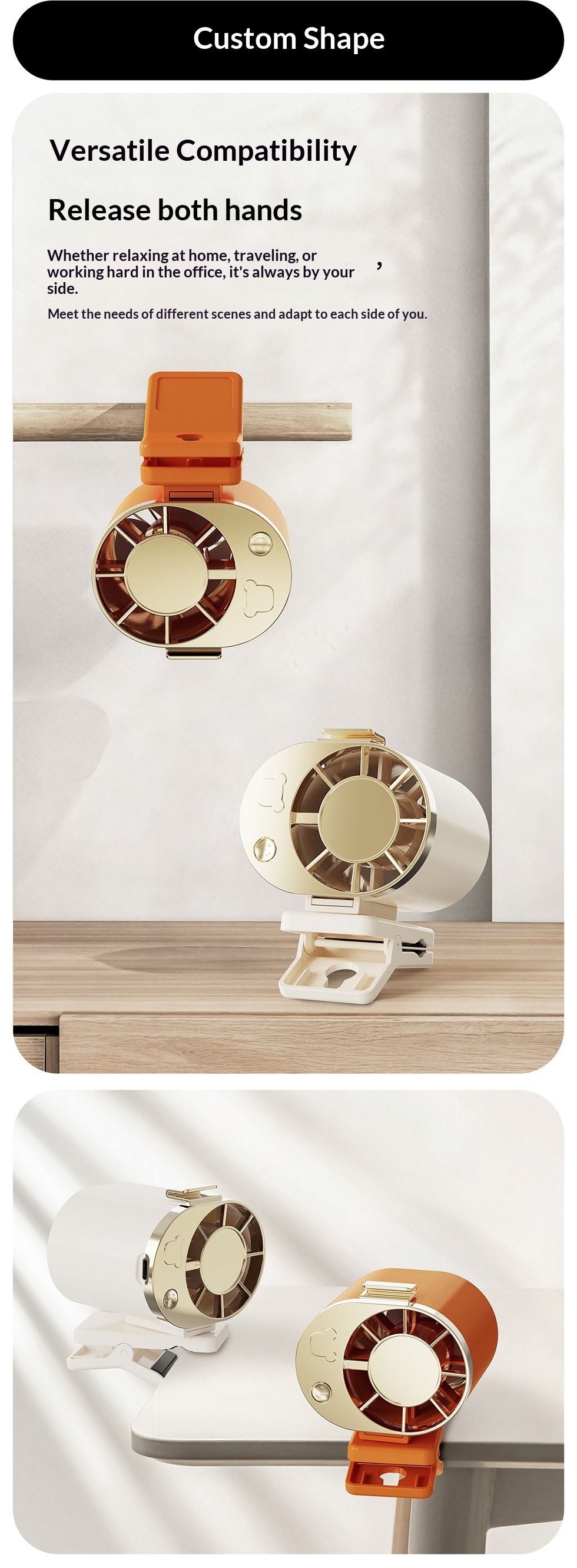 Ventilatore da vita a clip mini usb ricaricabile portatile_voghion.com