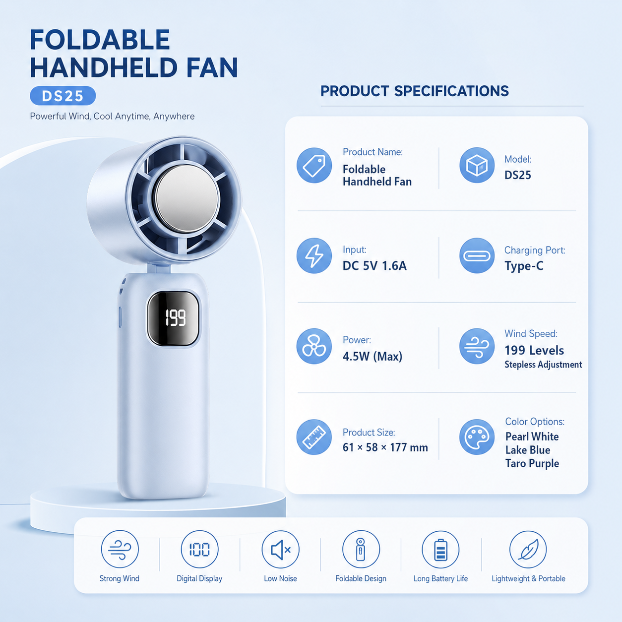Ventilatore portatile a mano turbo raffreddante ufficio viaggi_voghion.com