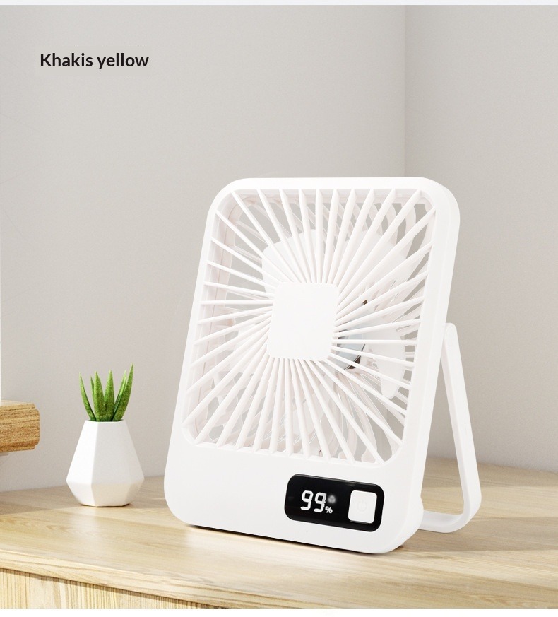 Portable Desktop Fan Mini Usb Rechargeable With Digital Display_voghion.com
