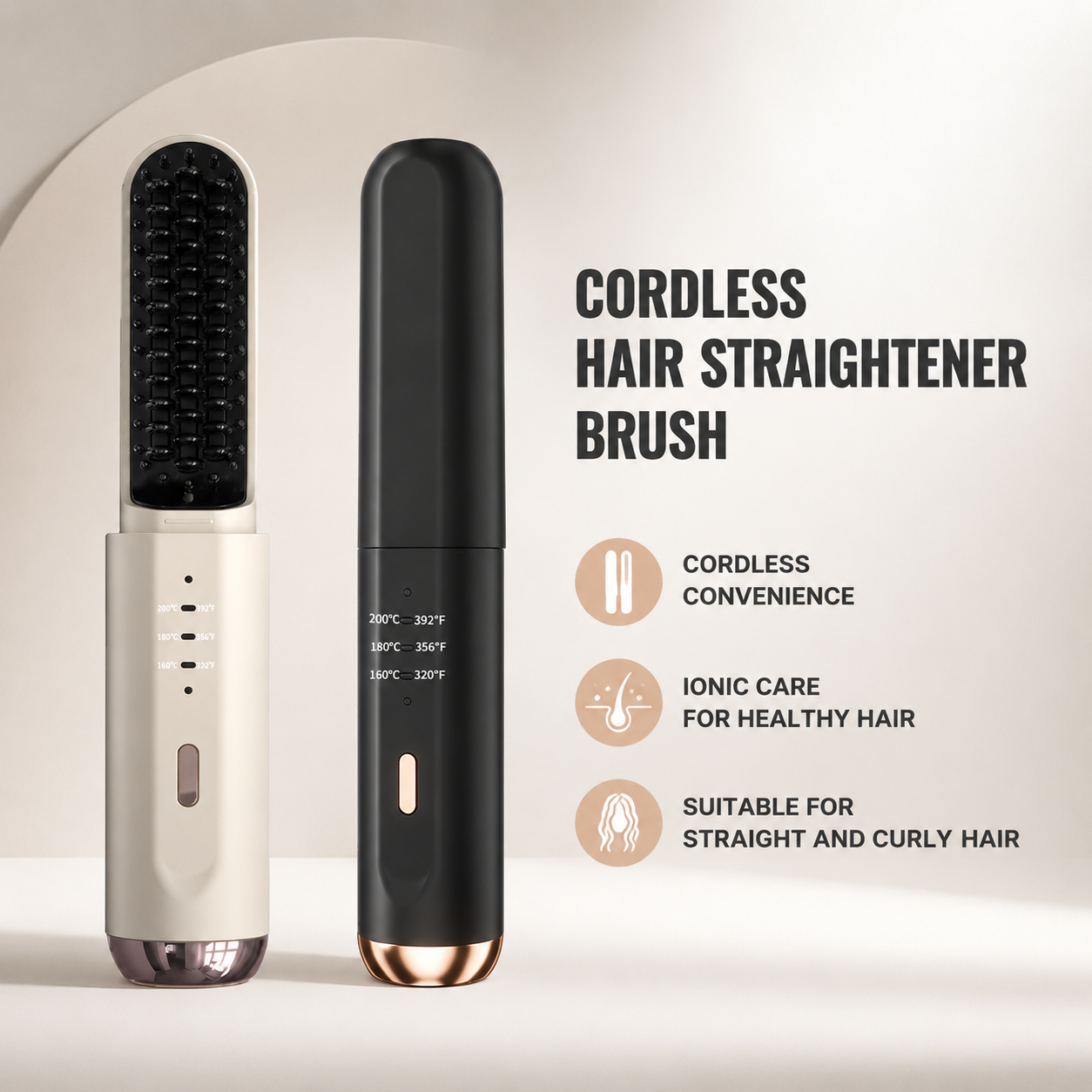 Professionelle Ionen-Haarglättungsbürste, 2-in-1 Locken- und Glättungswerkzeug für Frauen, schnelles Aufheizen, antistatischer Stylingkamm_voghion.com