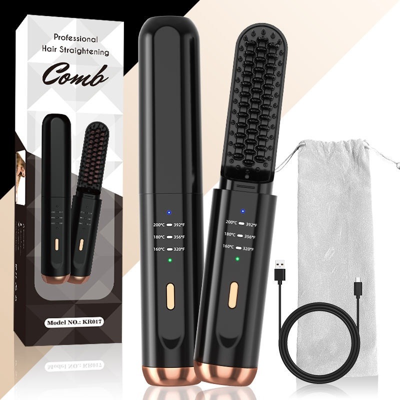 Professionelle Ionische Haarglättbürste 2-in-1 Lockenstab_voghion.com