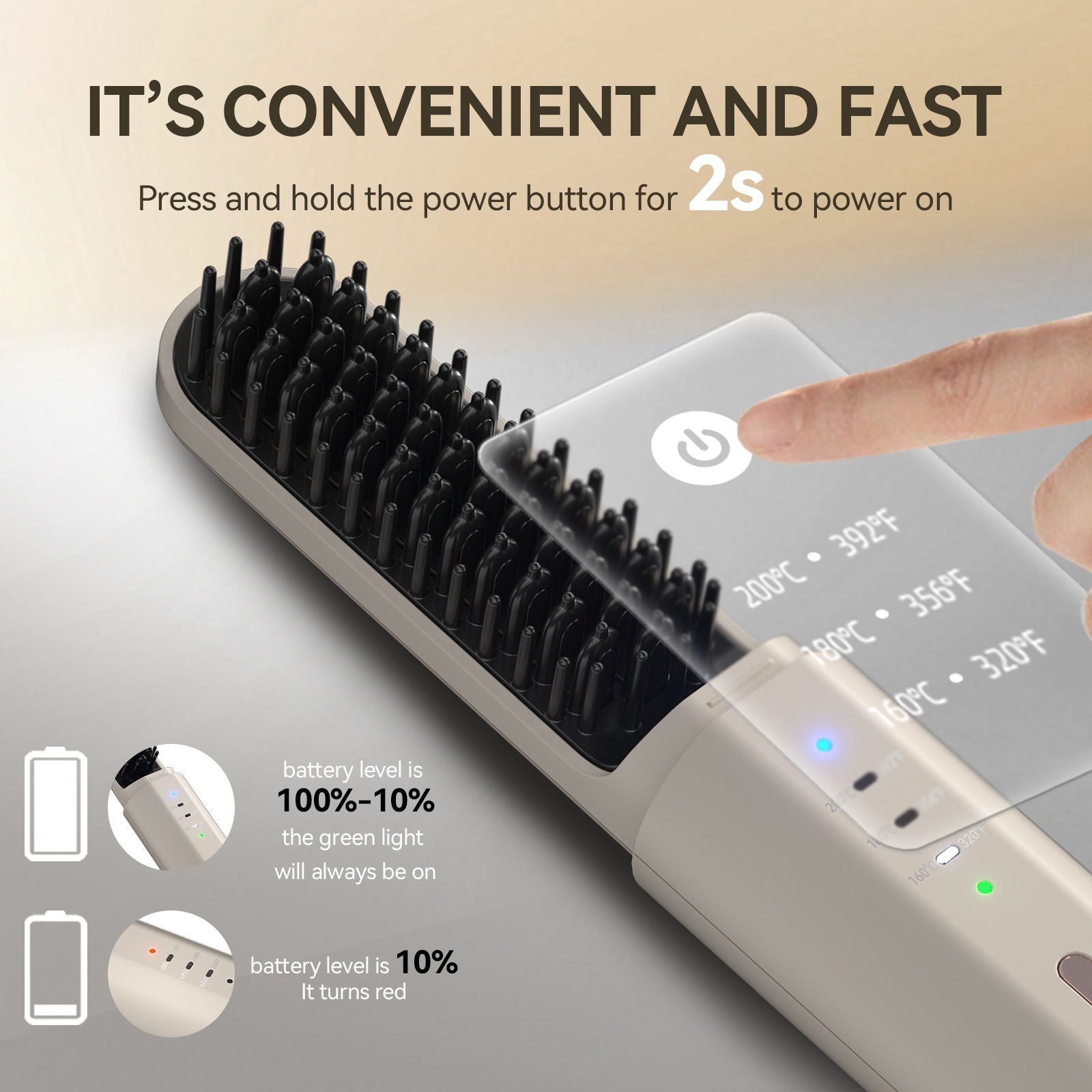 Professionelle Ionische Haarglättbürste 2-in-1 Lockenstab_voghion.com
