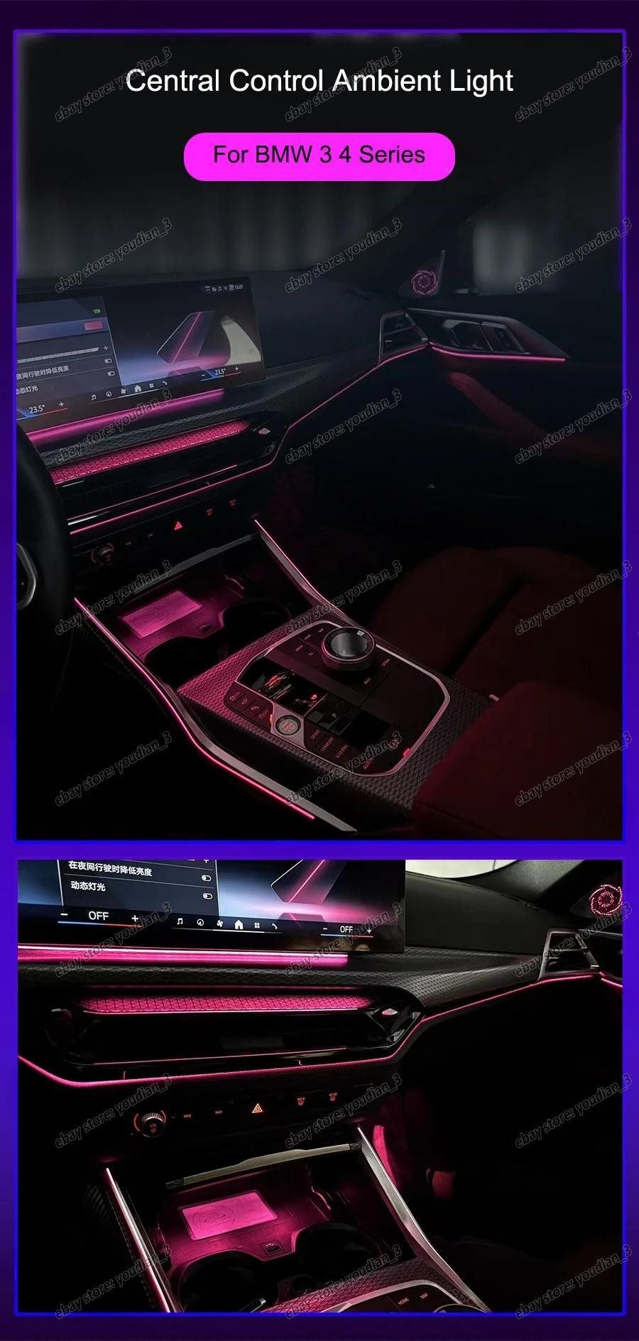 LED Ambient Light Kit For BMW 3 4 Series M3 M4 G20 G22 G26 G80 G82 