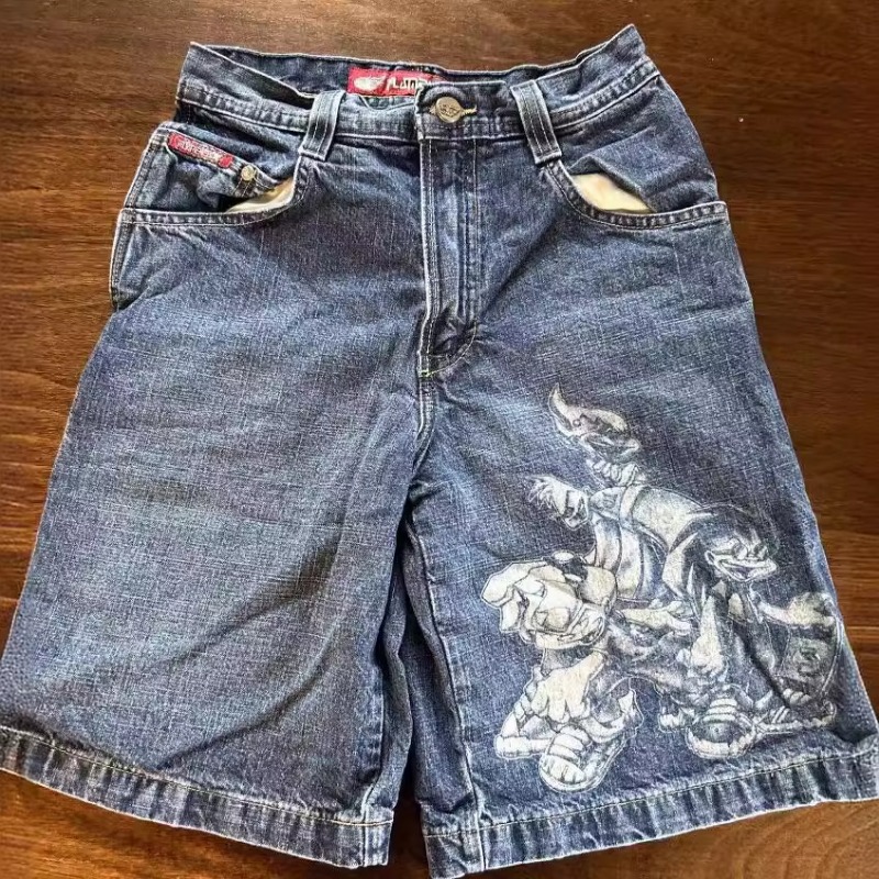 Personalisierte Graffiti Print Retro Jeansshorts Locker_voghion.com