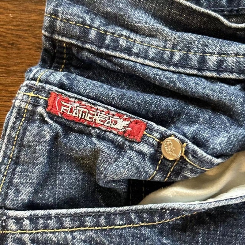 Personalisierte Graffiti Print Retro Jeansshorts Locker_voghion.com