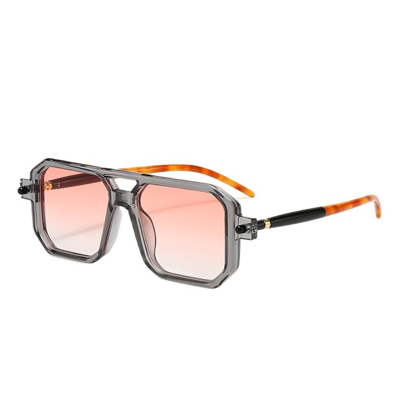 Nieuwe dubbele lichtbundel zonnebril, stijlvol en trendy voor streetstyle fotoshoots, perfect voor vrouwen, internetberoemdheden en persoonlijkheden._voghion.com