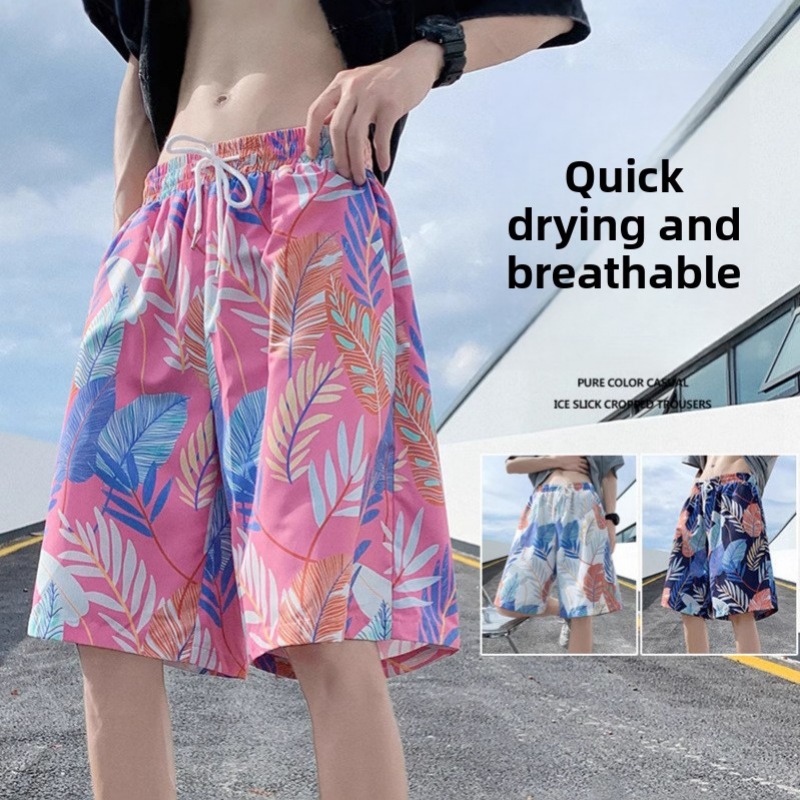 Men's Printed Beach Shorts Casual Quick-drying Summer Trunks_voghion.com