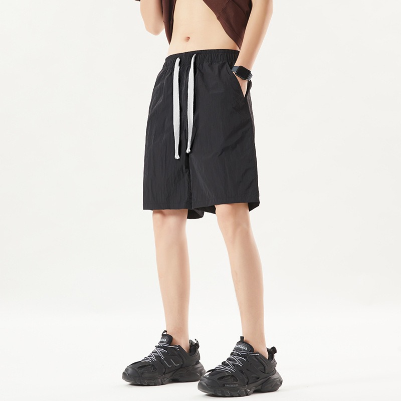 Men's Summer Casual Loose Sports Shorts Solid Colour Breathable_voghion.com