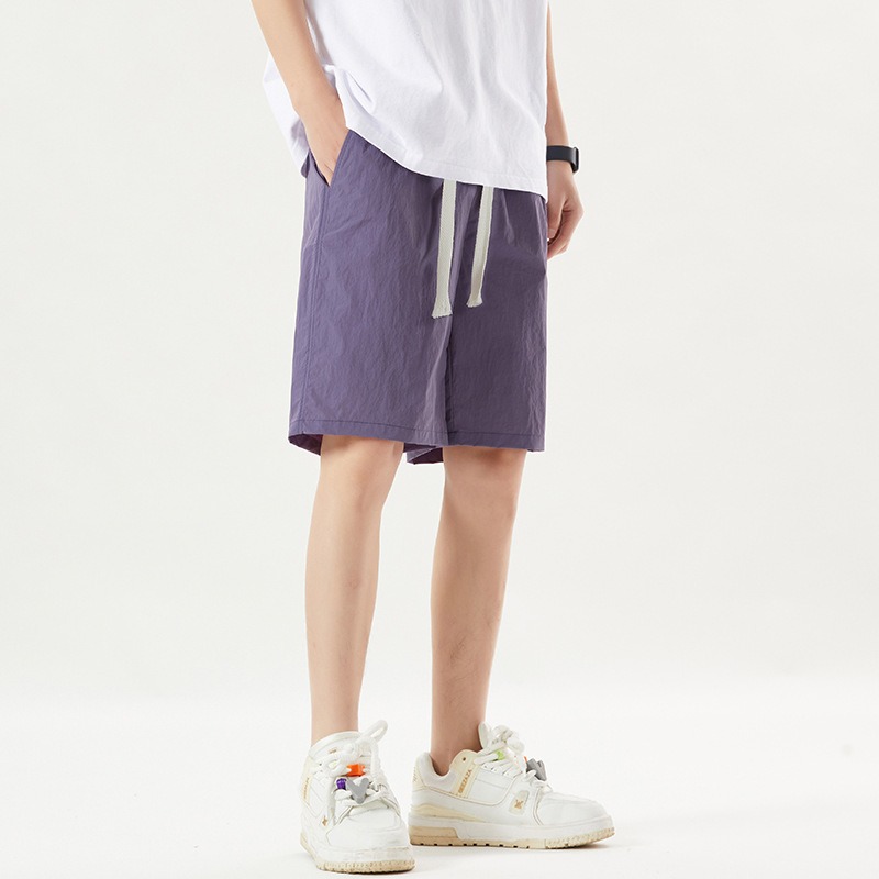 Men's Summer Casual Loose Sports Shorts Solid Colour Breathable_voghion.com