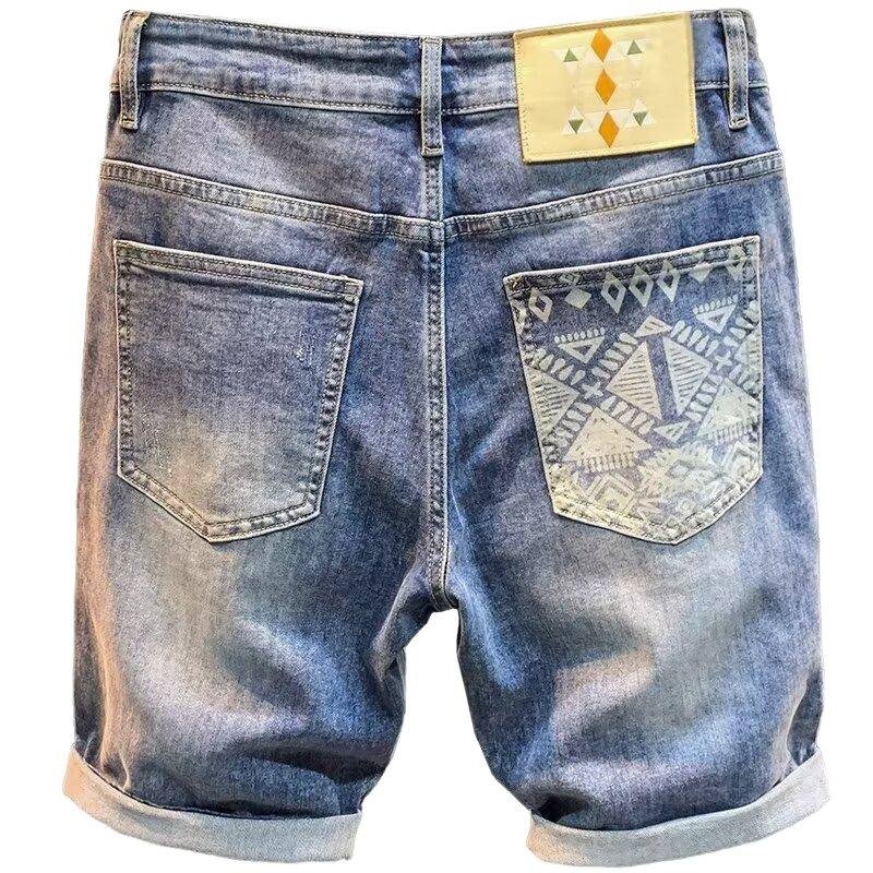 2026 New Trendy Washed Denim Shorts For Teen Boys, Casual Streetwear Versatile Fashion Outer Wear Classic Slim Stylish Jeans Shorts_mkmklike.com