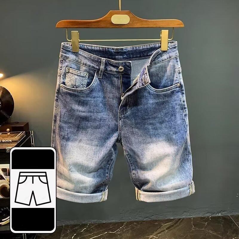 2026 New Trendy Washed Denim Shorts For Teen Boys, Casual Streetwear Versatile Fashion Outer Wear Classic Slim Stylish Jeans Shorts_mkmklike.com